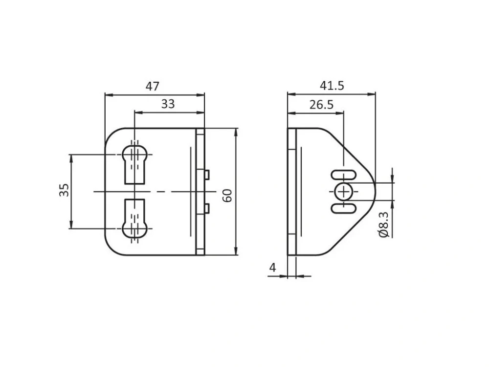 Držák montážní  60 x 47, D28 (sada)