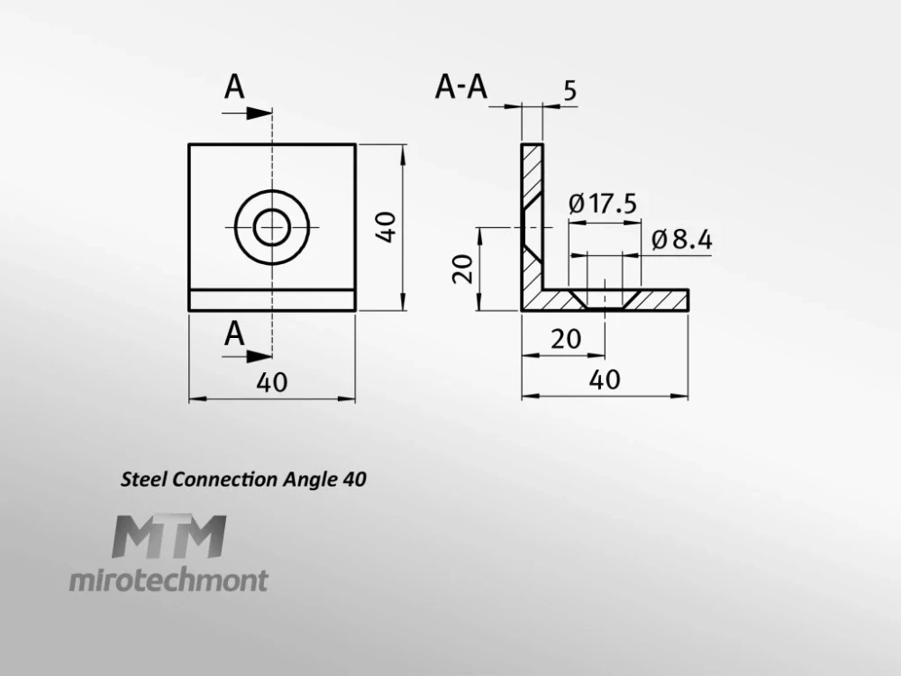 Úhelník spojovací Ocel 40
