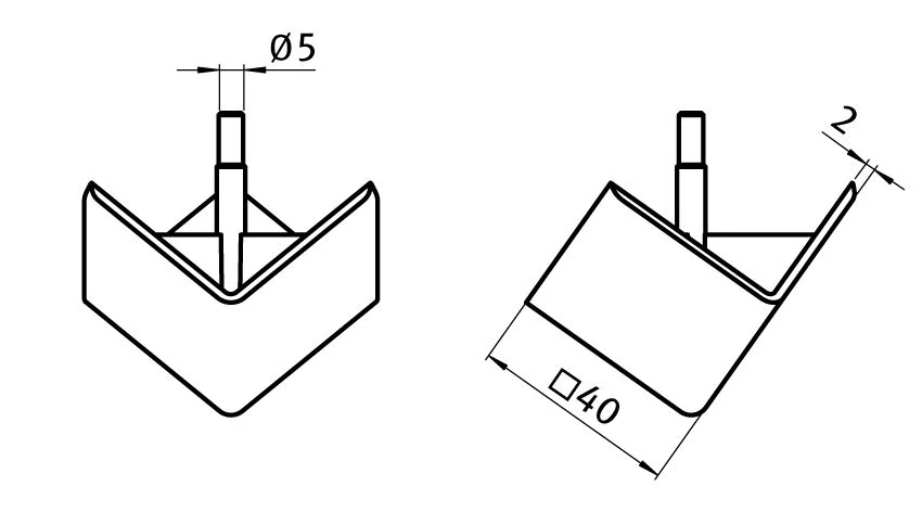 Krytka B - na spojovací úhelní 3-stranný