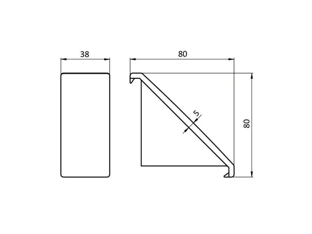 Krytka pro hliníkový úhelník 40 x 80