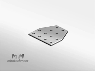 Deska spojovací hliníková T 12 otvorů, 2 drážky